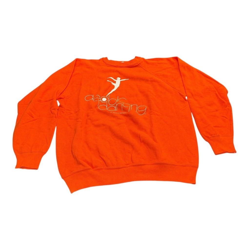 Vtg 80's‎ JACKI SORENSEN Aerobic DANCING Ragland sweatshirt Collegiate Pacific L